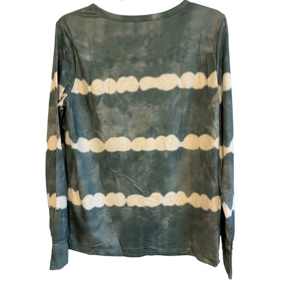 Tie-dyed Stripes Long Sleeve Shorts Lounge Set MEDIUM (606) - Picture 5 of 6